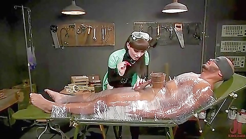 Fetish teen gets dominated and fucked with a large dildo