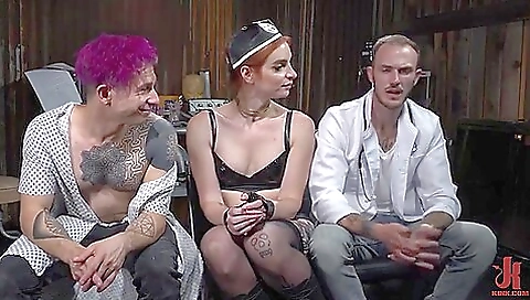 Threesome with a busty woman and a guy with a big dick