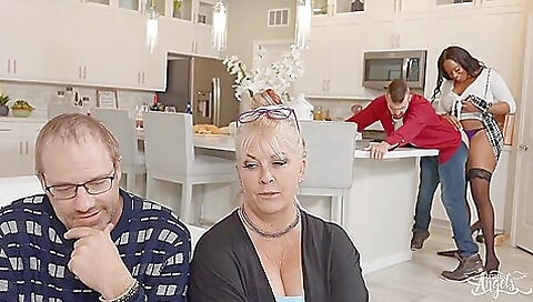 Skinny ebony gets anal and facialized by the stranger