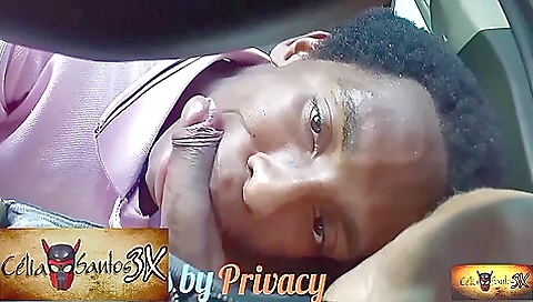 Ebony in sexy lingerie suckin a big cock and deepthroating