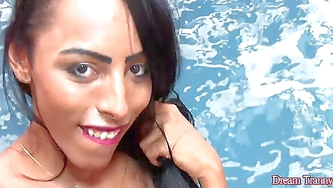 Adrielhy bronze in her black lingerie in her solo video