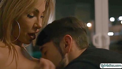 Gorgeous big ass milf fucks her stepson in the kitchen