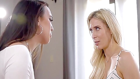 Asian blonde and her boyfriend fuck hard and get fucked hard